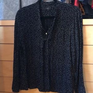 J Crew button down black and white shirt